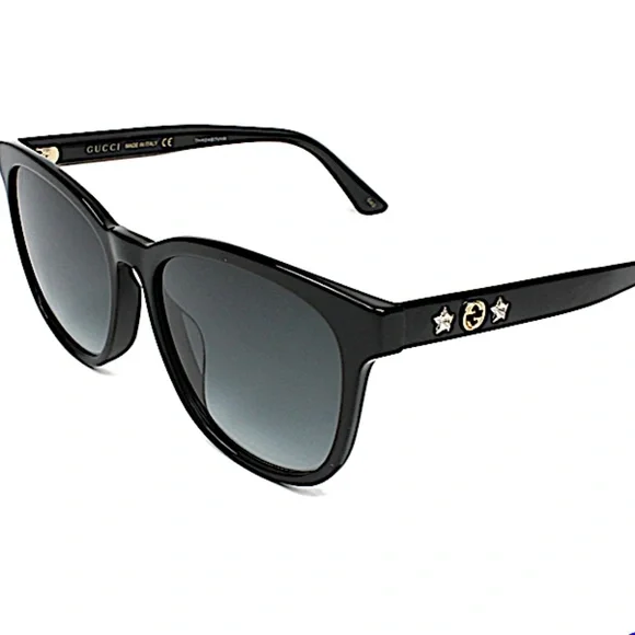 Gucci Women Polished Black Gray Gradient Sunglasses GG0232SK 001